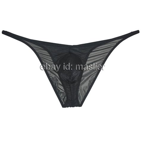Mens Glass Yarn Bikini String Briefs Sheer Glisten Cheeky Pouch Brief Underwear Ebay
