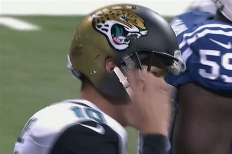 Josh Scobee Shares His Gum With The Jaguars Logo