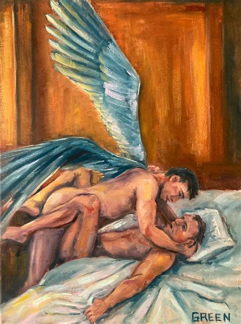 Gay Male Nude Homoerotic Angel Art Oil Painting By Dan Green Etsy