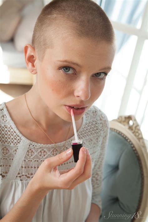 Year Old Girl With A Buzz Cut Octavia Displays Her Naturally Hairy Pussy Adel Bye R Hub