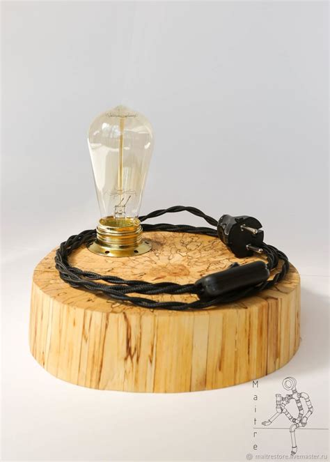 Купить Настольная лампа Maitre. Светильник из дерева. Лампа из березы ...