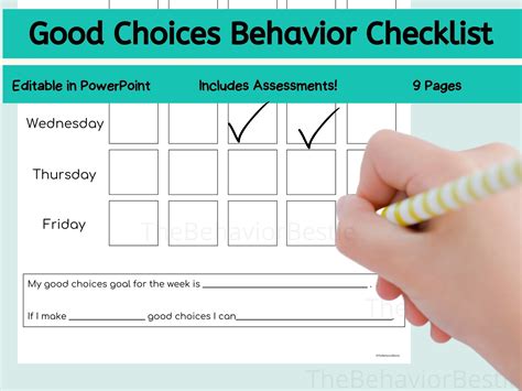 Good Behavior Chart Good Choices Chart Positive Behavior - Etsy