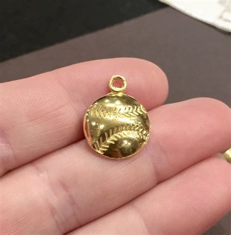 50 Charms Baseball Softball Gold Color Charms 18x14x3mm Etsy