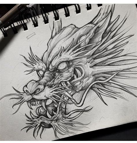 Pin By Kevin Etchart On Anime Dragon Head Tattoo Dragon Tattoo Art