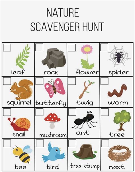 Nature Scavenger Hunt Artofit