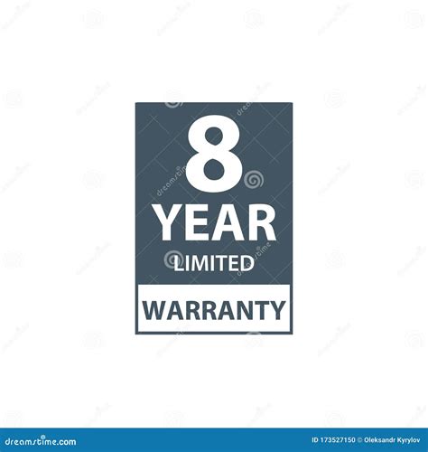 8 Years Limited Warranty Icon Or Label Certificate For Customers