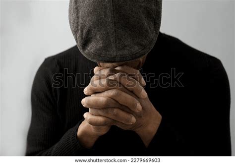 Man Praying God Hands Together Caribbean Stock Photo 2279669603 ...