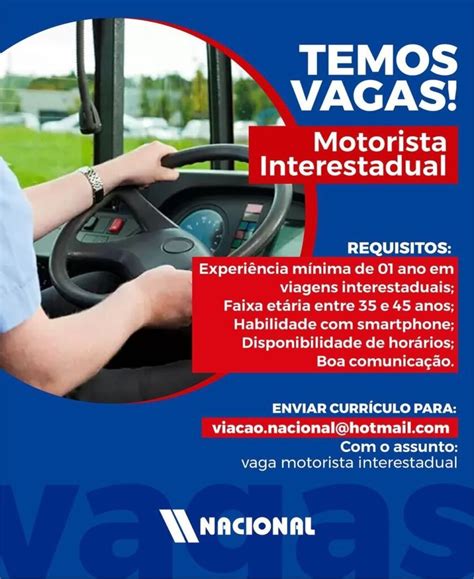 Vagas Para Motorista D - Nacional disponibiliza vagas para motorista interestadual - Ônibus ...