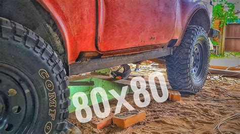 Вечные пороги на Ниву из профильной трубы 80х80. - YouTube