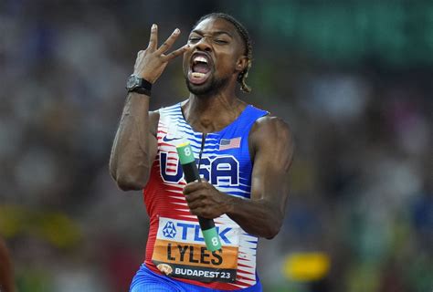 Take A Bow Noah Lyles Sprinter Wins Historic Third World Gold After