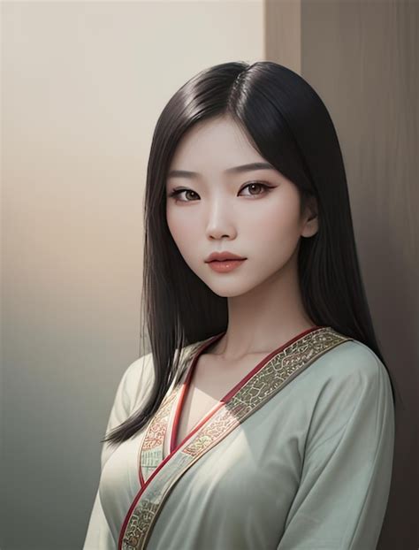 Premium Photo Beautiful Asian Woman Photo Portrait Of A Charming Flirty Brunette Woman Posing