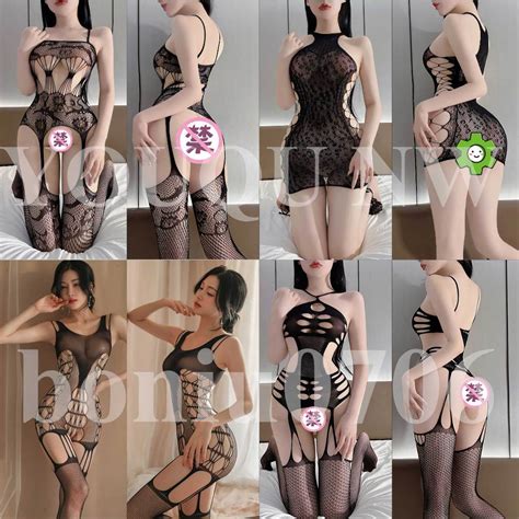 Sexy Lingerie Babydoll Fishnet Bodysuit Sexy Nightwear Open Crotch Body Stocking Transparent