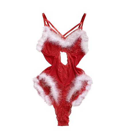 Odeerbi Women S Lingerie Bodysuit Set Valentine S Day Christmas Lingerie For Lace Trim