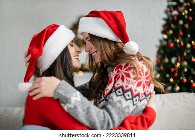 Side View Cheerful Same Sex Couple Stock Photo 2223339811 Shutterstock