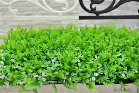 Искусственный газон Папоротник Duo модульный, с маргаритками | Di-Fiori ...