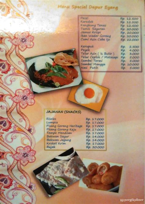 Selalu Diperbarui Menu Dapur Eyang Bintaro Tangerang