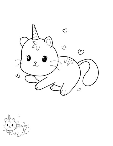 Free Unicorn Kitty Coloring Page Template - Edit Online & Download