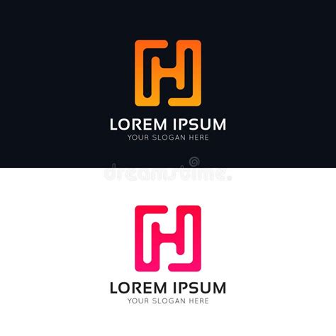 Diseño Limpio De La Muestra Del Icono De La Compañía Del Logotipo Abstracto De H Stock De