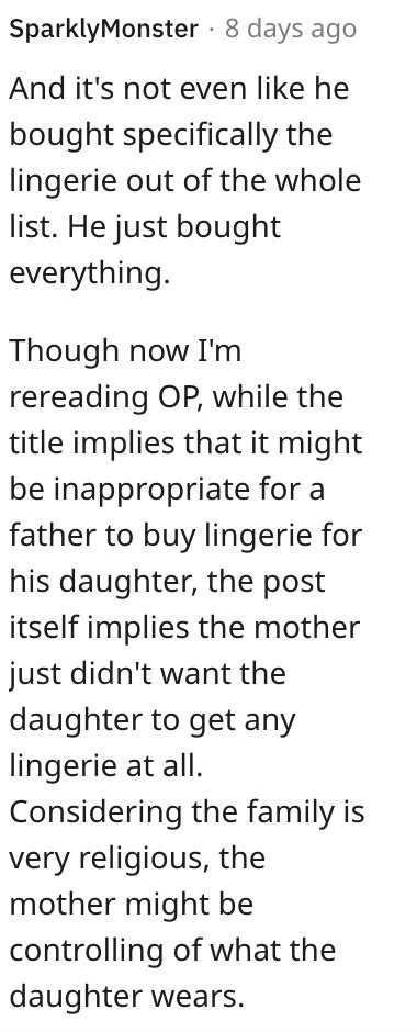 Dad Asked His Daughter For Gift Ideas So She Sent Him A Long List Which Included Lingerie Now