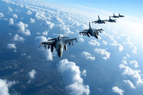 Premium Ai Image A Group Of Fighter Jets Flying Through The Sky