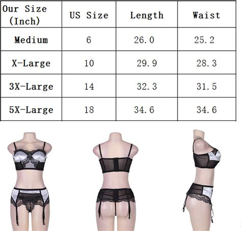 Buy Women Lingerie Set With Garter Belts 3 Piece Plus Size Sexy Underwire Bra And Panty Sets