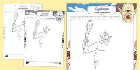 Cyclops Finish The Picture Worksheet Profesor Hizo