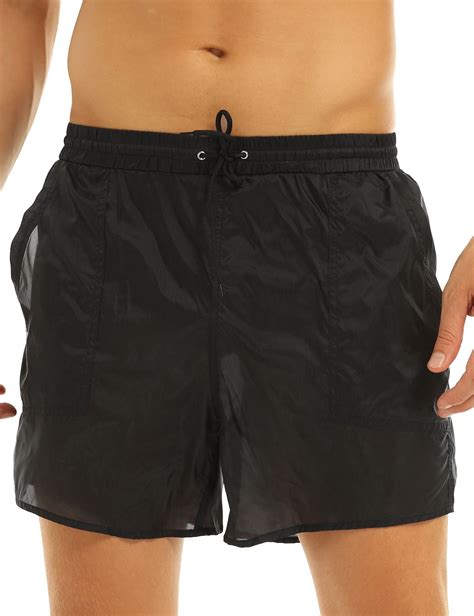 TSSOE Men S Swim Briefs See Through Drawstring Boxer Trunks Openwork Beach Shorts Bikini