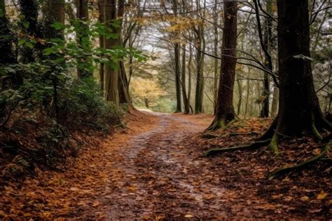 Premium Ai Image A Dirt Road Through A Forest