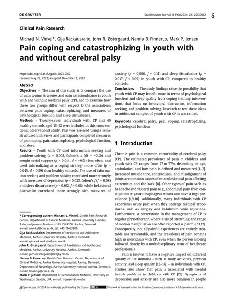 PDF Pain Coping And Catastrophizing In Youth With And Without