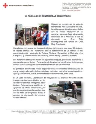 Familias Reciben Letrinas Pdf Descarga Gratuita