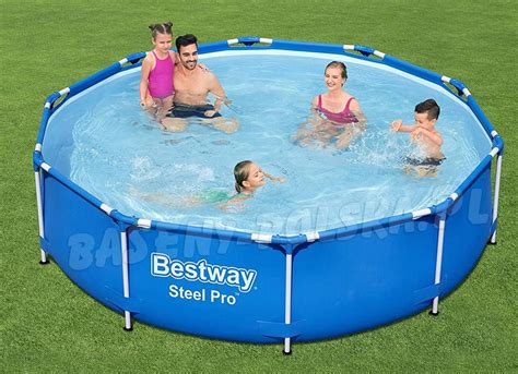 Basen ogrodowy stelażowy 305 x 76 cm Bestway 56677 okrągły niebieski ...