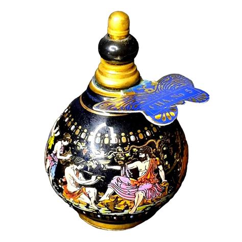 Vintage Venue Black Cha No Greek Perfume Bottle Etsy