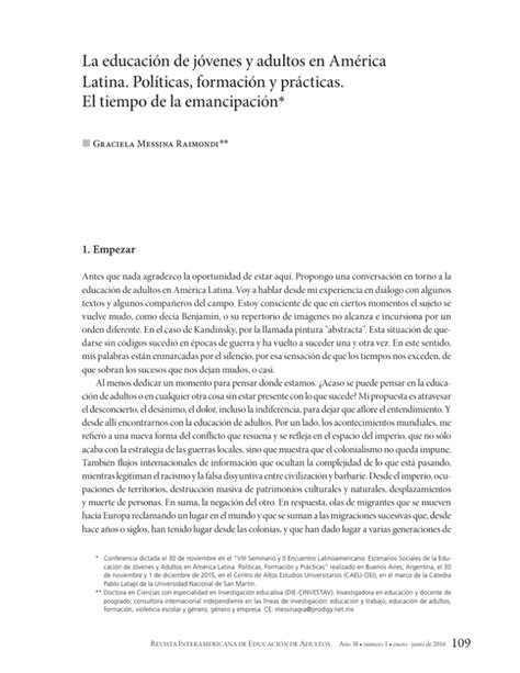 La Educaci N De J Venes Y Adultos En Am Rica Latina
