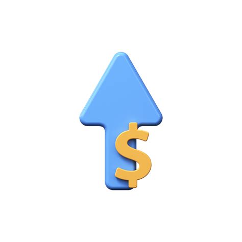 Price increase icon, 3d dollar with up arrow. 34961105 PNG