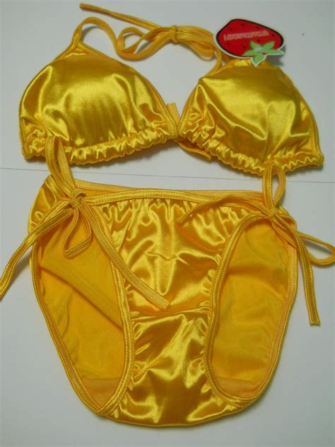 FASHION CARE 2U FC2U S044 Sexy Yellow Swimwear Padding Bikini Swimwear 2pcs Set