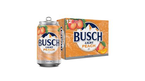 Busch Light Peach Beer Cans 12 Oz X 12 Ct Wolverine Lake Party Store