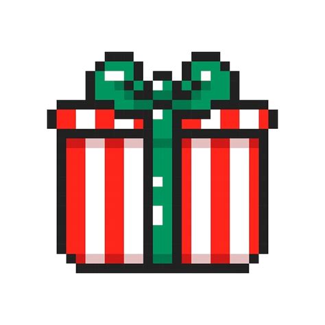 Premium Vector Pixel Art Christmas Present Pixel T