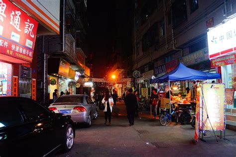 Shenzhen China Street Night Landscape Editorial Image Image Of