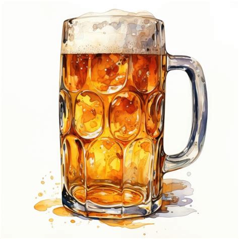 Premium Ai Image Watercolor Beer Clipart Generative Ai