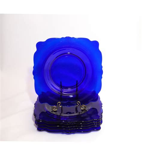 Heisey Empress Cobalt Blue Salad Plate Etsy Cobalt Blue Salad