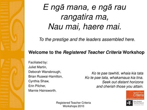 Ppt E Ngā Mana E Ngā Rau Rangatira Ma Nau Mai Haere Mai