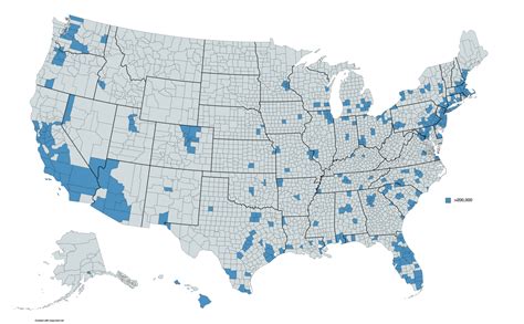 United States Counties with over 200,000 residents... - Maps on the Web