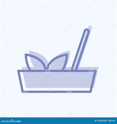 Joss Sticks Icon In Trendy Two Tone Style Isolated On Soft Blue