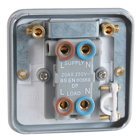Deta 20 Amp Double Pole Metalclad 1 Gang Single Switch With Neon And Flex