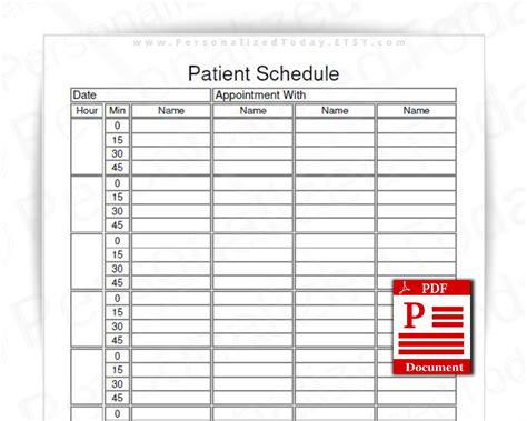 Patient Appointment Schedule Template