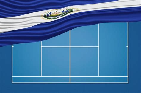 Premium Photo El Salvador Wavy Flag Tennis Court Hard Court