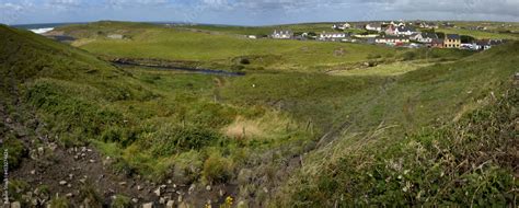 Doolin. Cliffs of Moher landscape. Panorama. Village. Ireland. Stock ...