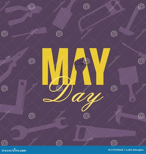 Flat Design May Day Poster Template Stock Vector Illustration Of