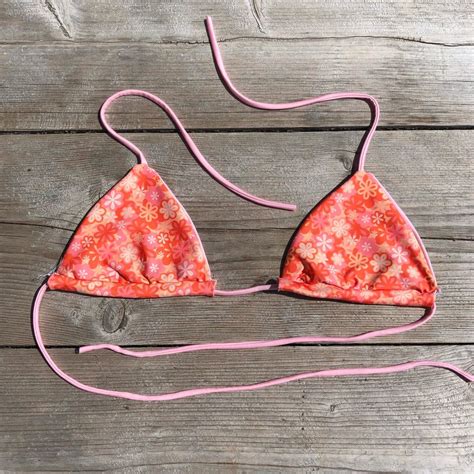 Tie Mod Flower Handmade Bikini Top Made To Order Depop