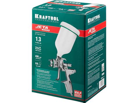 KRAFTOOL JETA 4000, HVLP 1.3 мм, Пневматический краскопульт с верхним ...